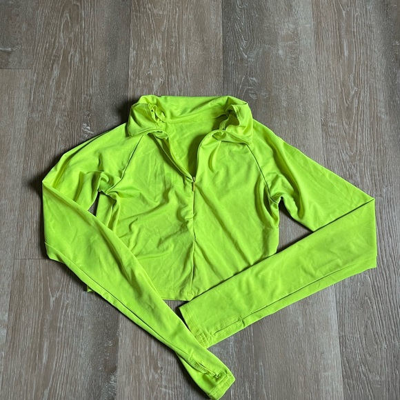 Fashion Nova Long Sleeve Biker Cropped Shirt - Picture 1 of 3